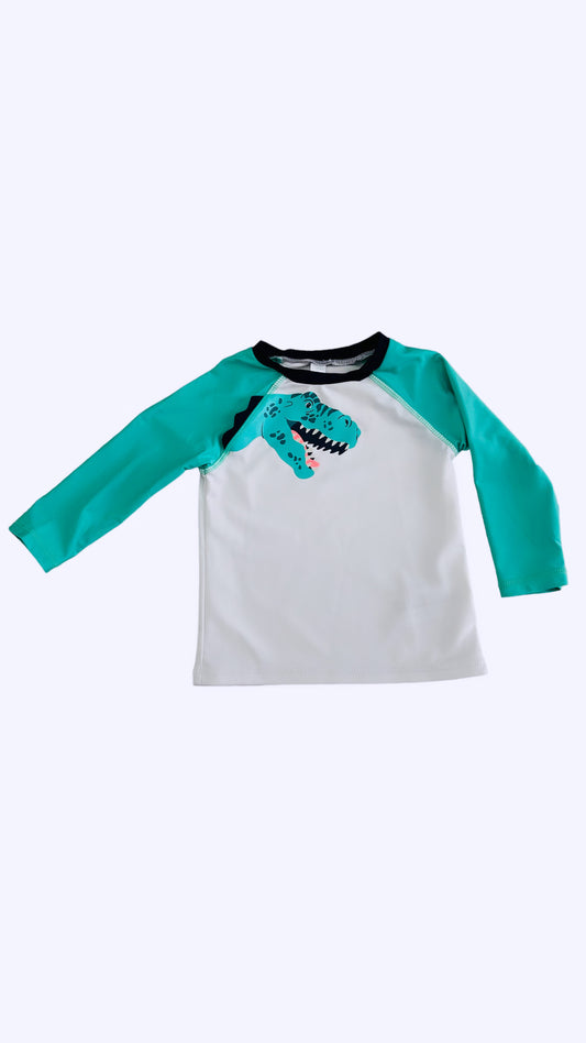 Camiseta baño rex blanca/verde menta