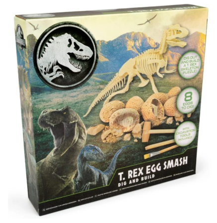 Tritura huevos de Tiranosaurio Rex (T Rex), excava y construye en Jurassic World