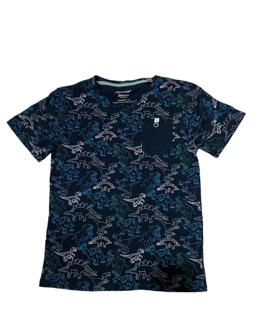 Camiseta azul oscuro con dinosaurios