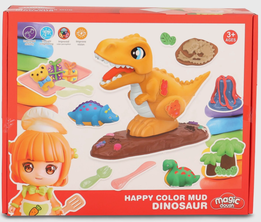 Juego de plasticina dinosaurios Happy Color