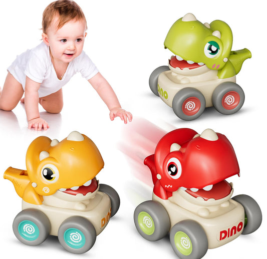 Carro de dinosaurio con silbato