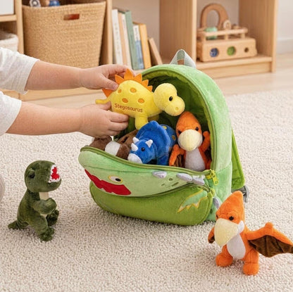 Bolso de dinosaurio con peluches