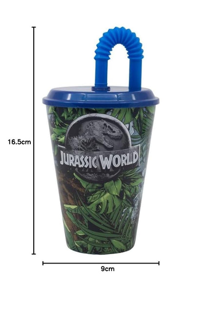 Vaso plástico con pajilla Jurassic