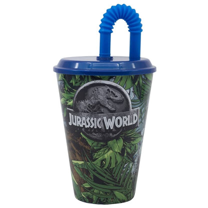Vaso plástico con pajilla Jurassic