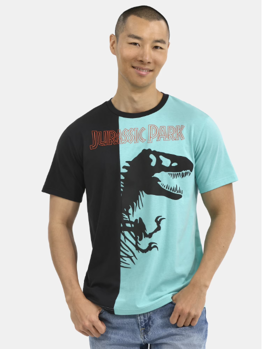 Camiseta Negra Turquesa Adulto Jurassic Park