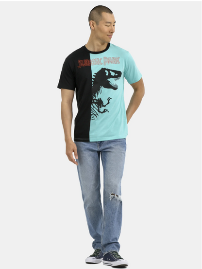 Camiseta Negra Turquesa Adulto Jurassic Park