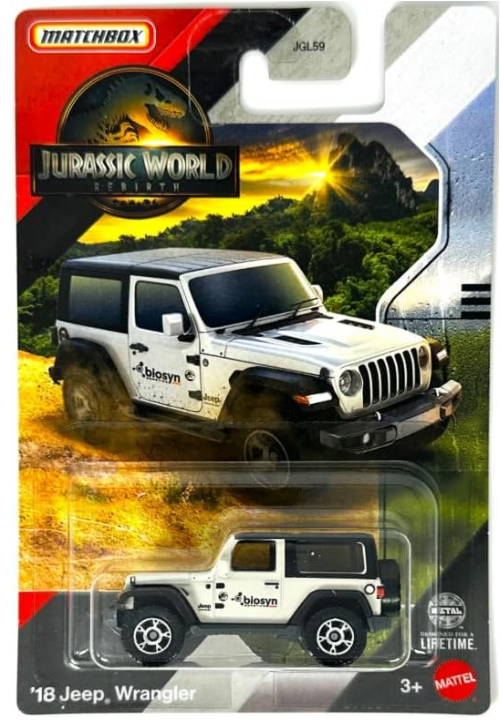 Carrito Matchbox Jurassic Jeep Wrangler Vehiculo Jurassic World Rebirth