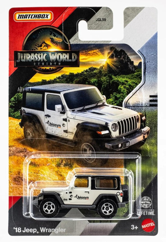 Carrito Matchbox Jurassic Jeep Wrangler Jurassic World Rebirth