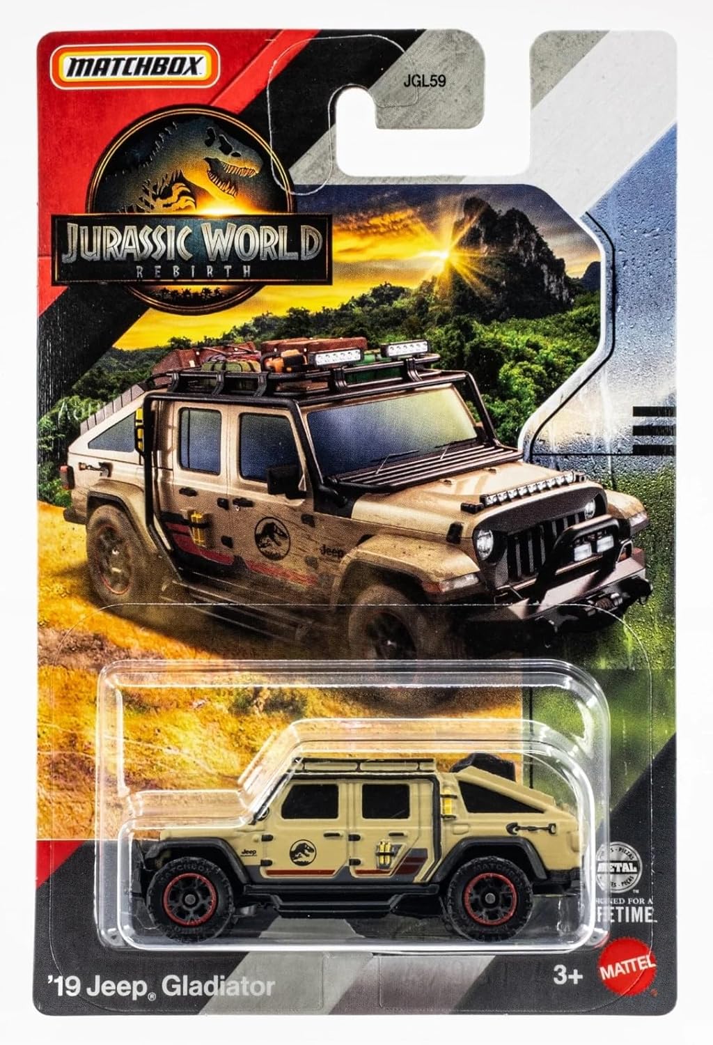 Carrito Matchbox Jurassic Jeep Gladiator Vehiculo Jurassic World Rebirth