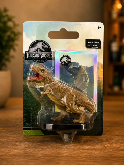 Jurassic World mini Tiranosaurio Rex con carta coleccionable
