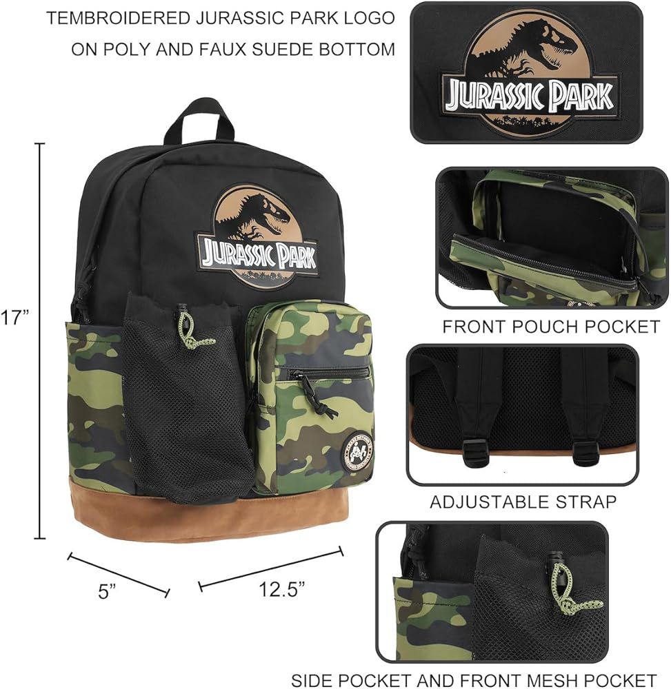 Salveque (Mochila) Jurassic Park Adulto Negro