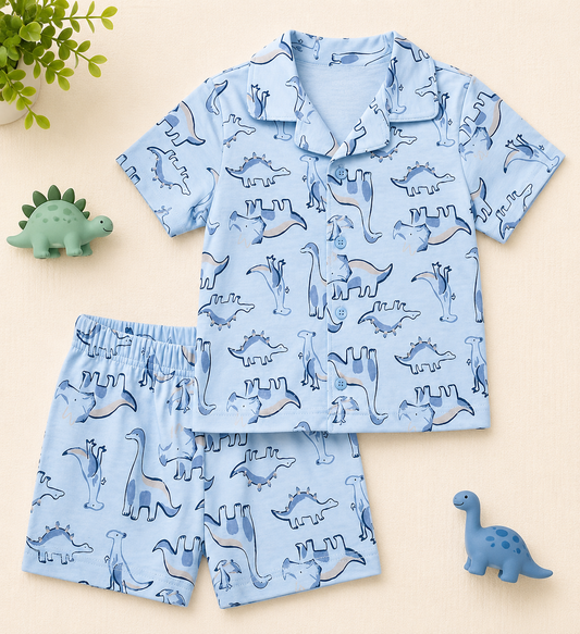 Pijama Celeste con manga corta Carters