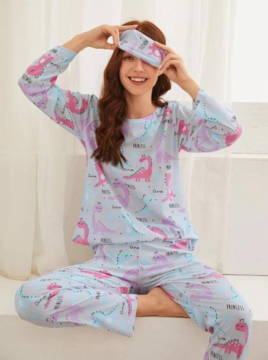 Pijama Rosada Manga Larga mujer