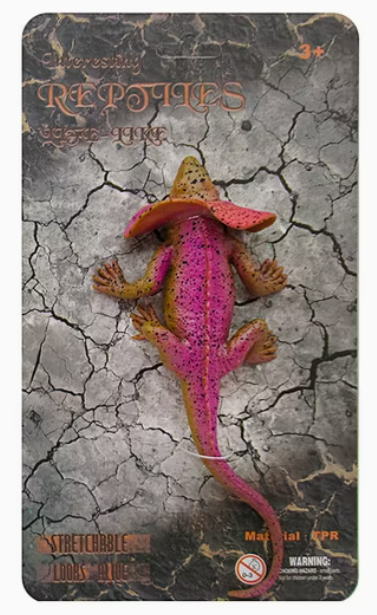 Reptil morado estirable
