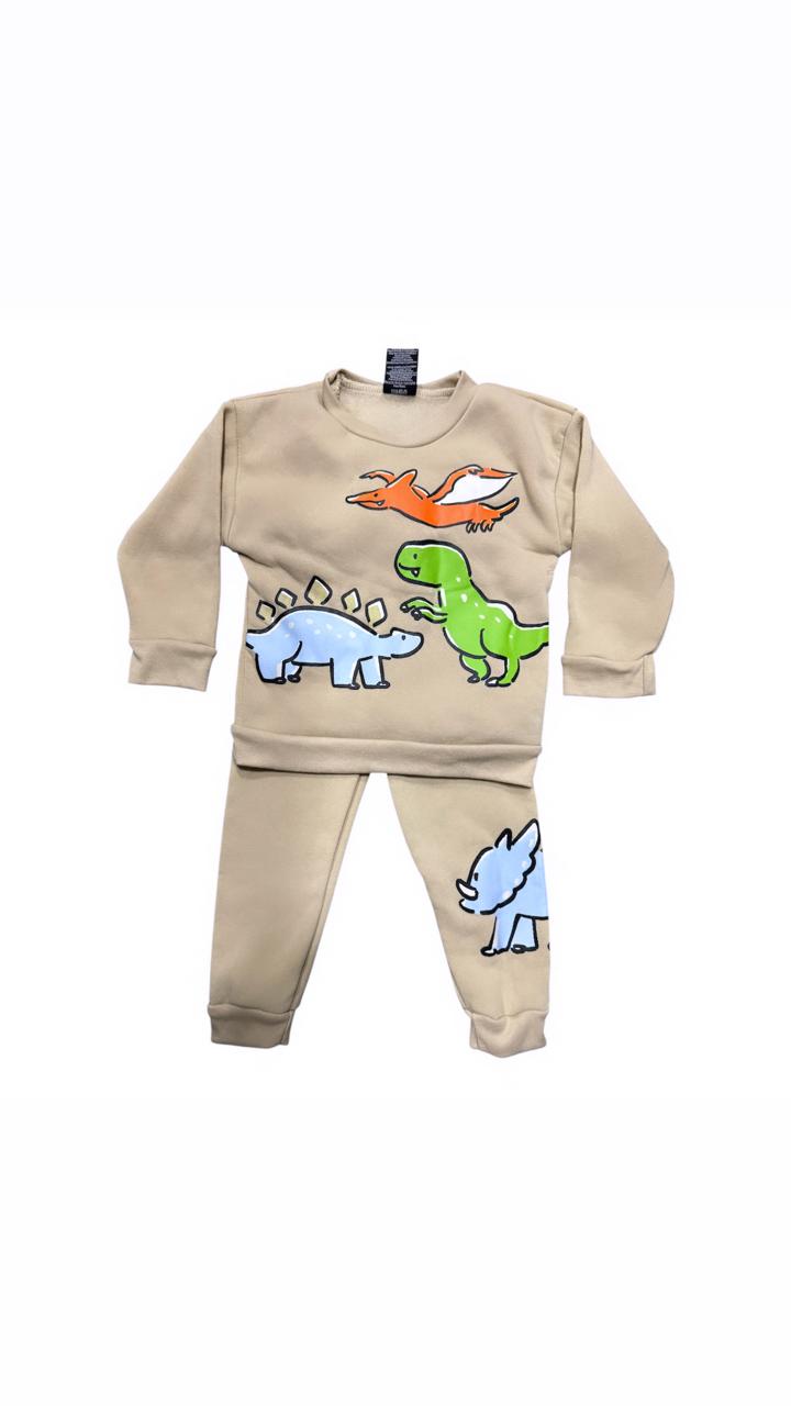 Set Abrigo y Jogger (Buzo) Beige Quad Seven